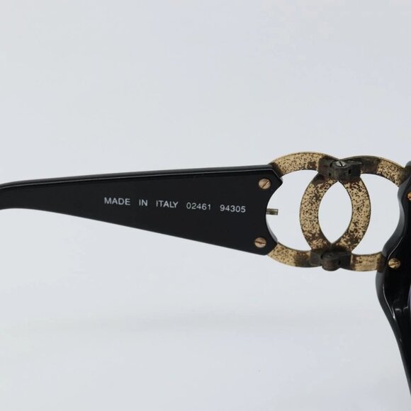 CHANEL Sunglasses plastic Black